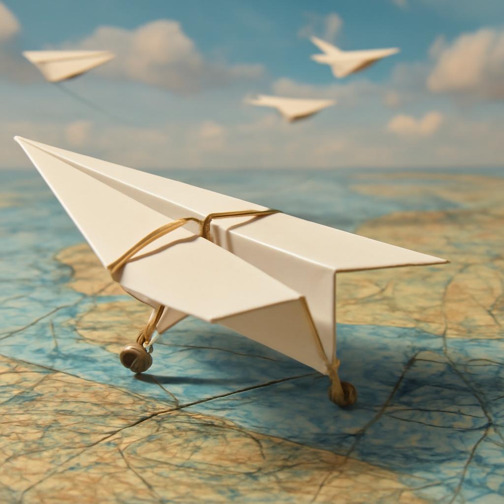 aviao de papel com elastico