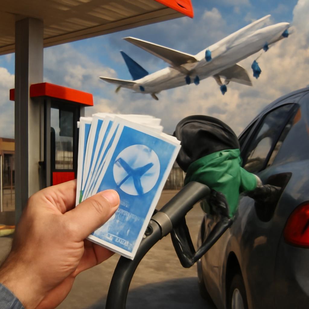 milhas para combustível de veículos