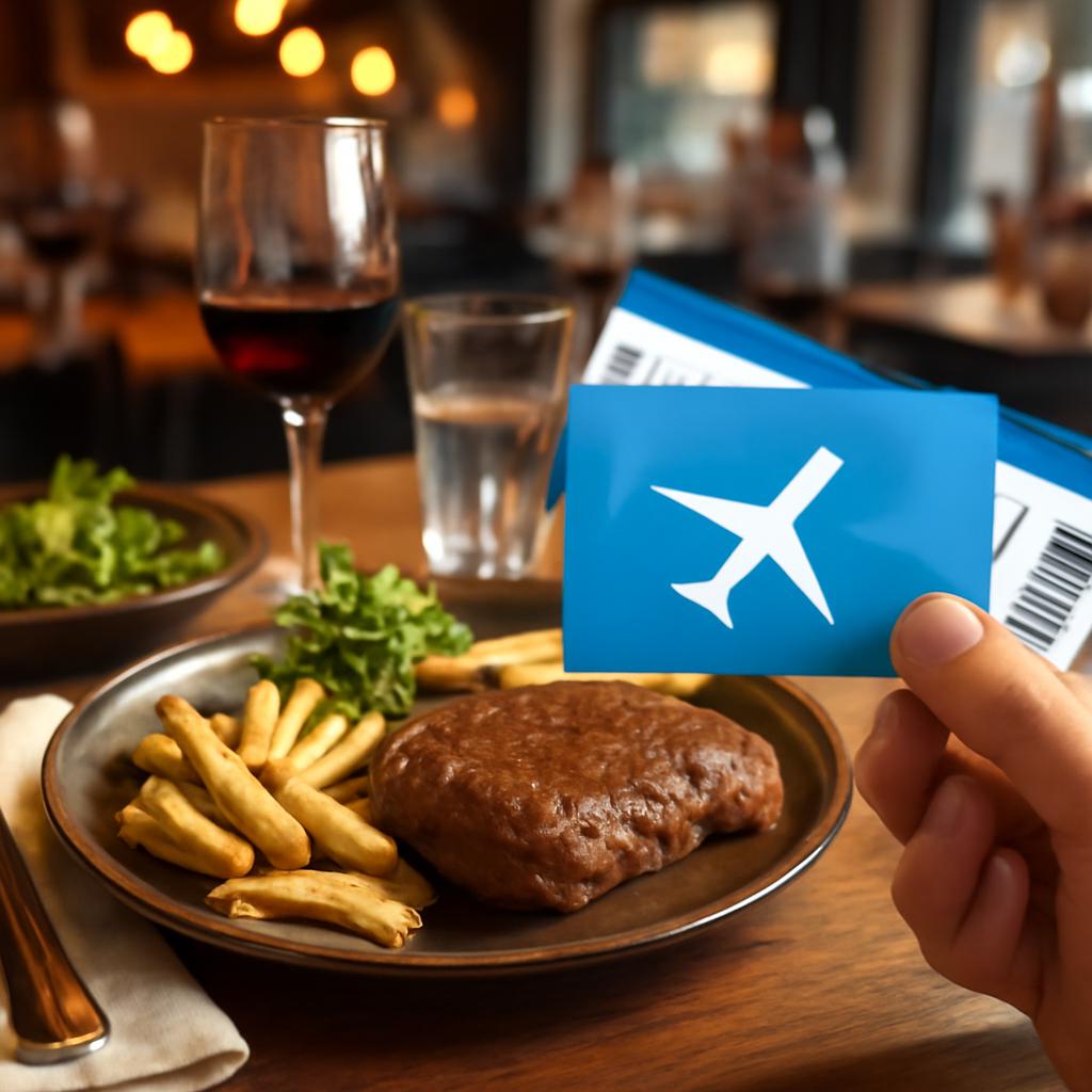 milhas para uso em restaurantes
