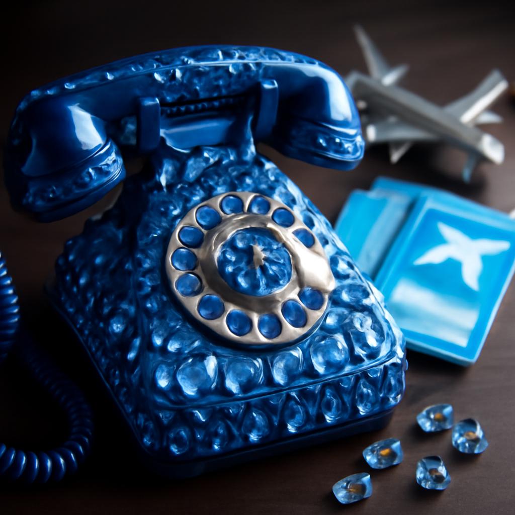 telefone azul diamante