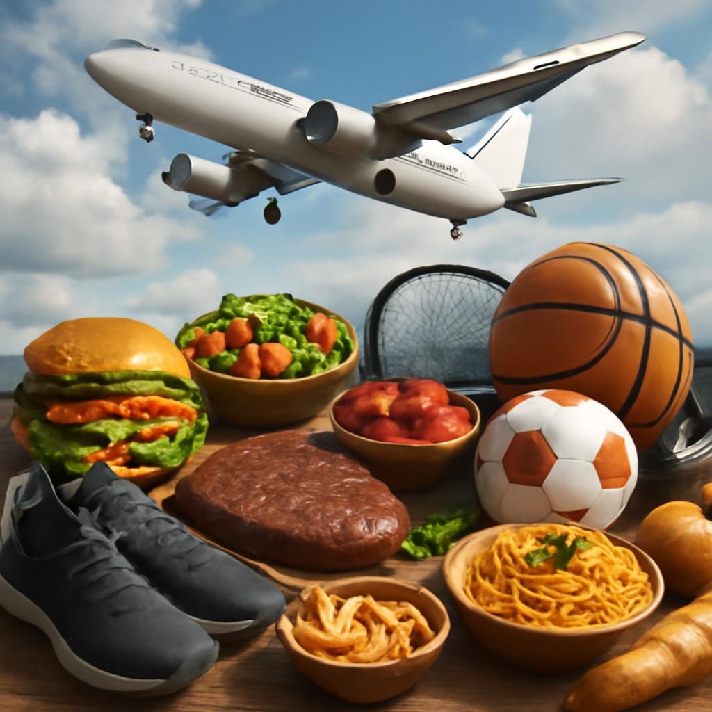 milhas para alimentação e comércio de bens esportivos