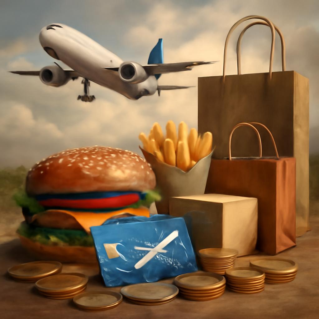 milhas para alimentação e comércio de bens tangíveis