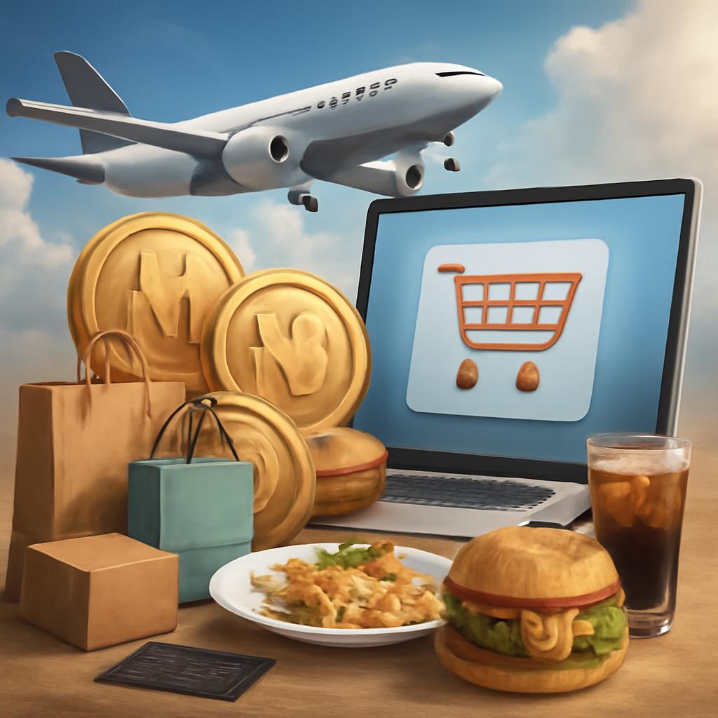 milhas para alimentação e comércio digital