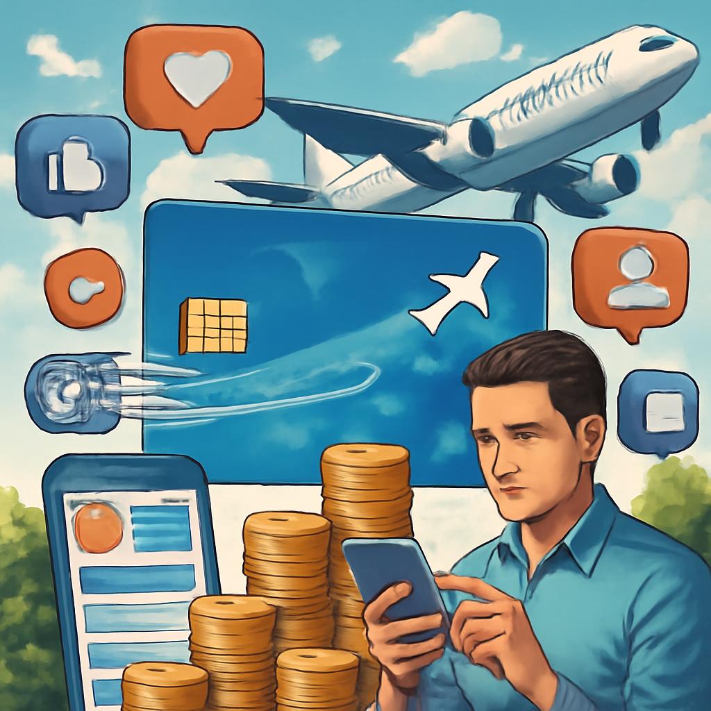 milhas para atividades de plataformas sociais