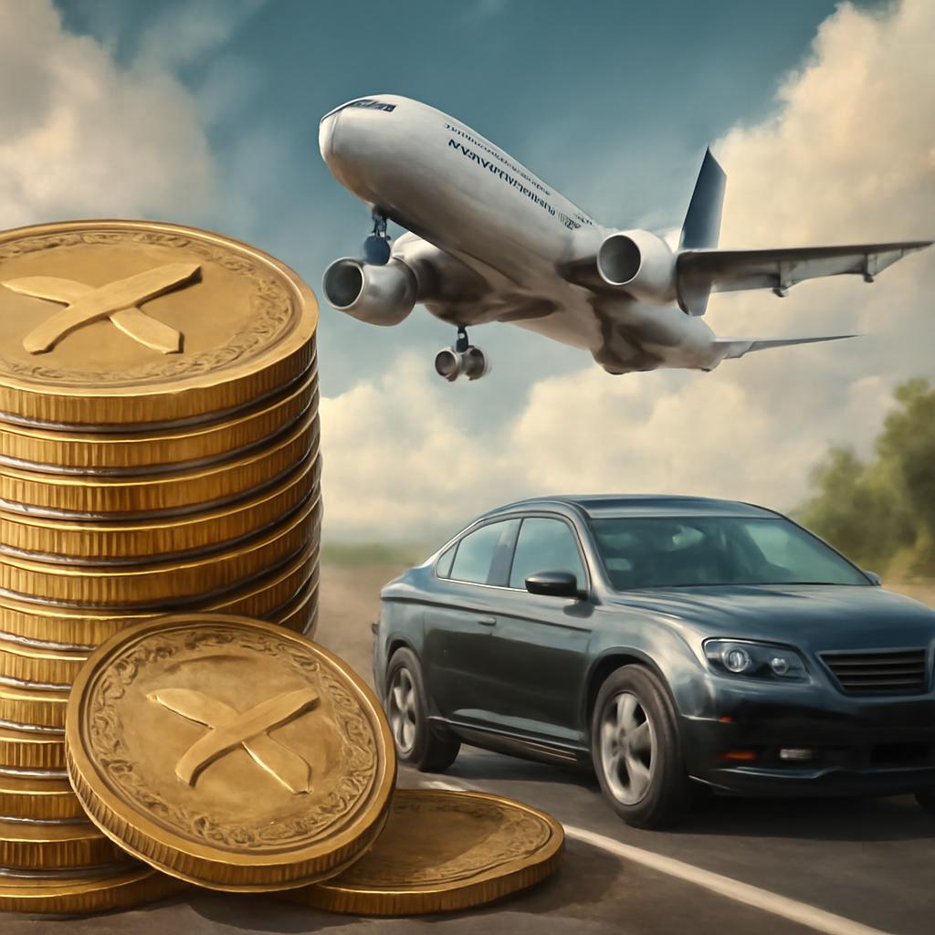 milhas para automóveis para transporte aéreo