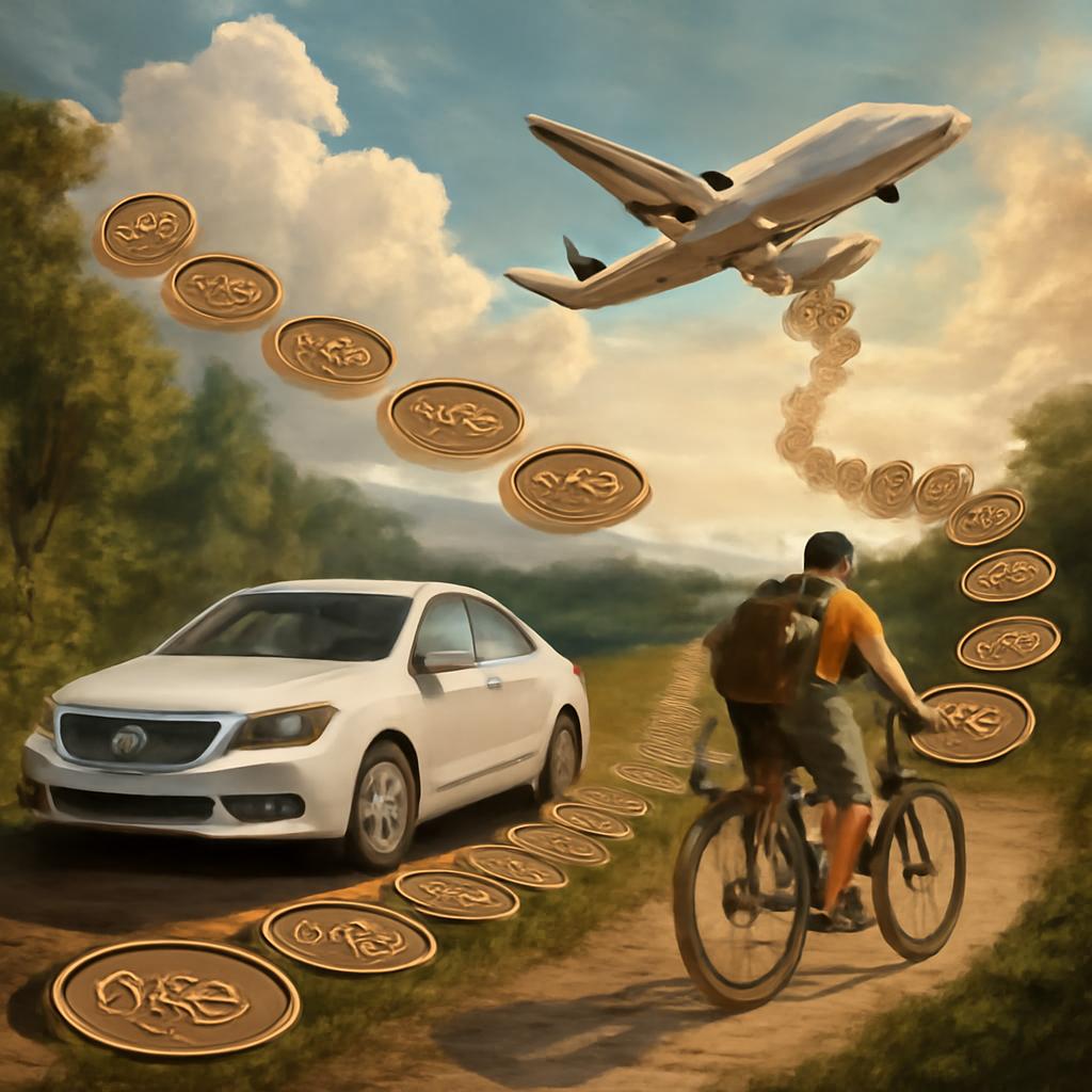 milhas para automóveis para transporte alternativo