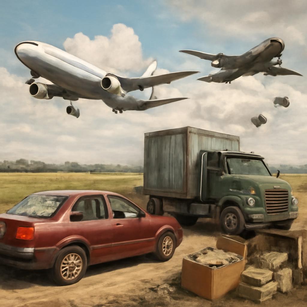 milhas para automóveis para transporte de cargas legais e ilegais