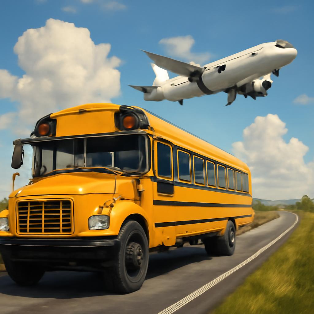 milhas para automóveis para transporte escolar