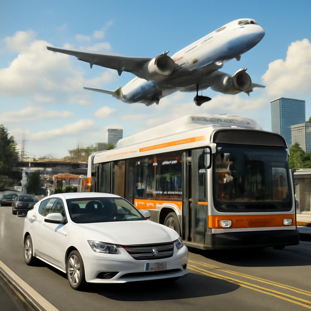 milhas para automóveis para transporte público