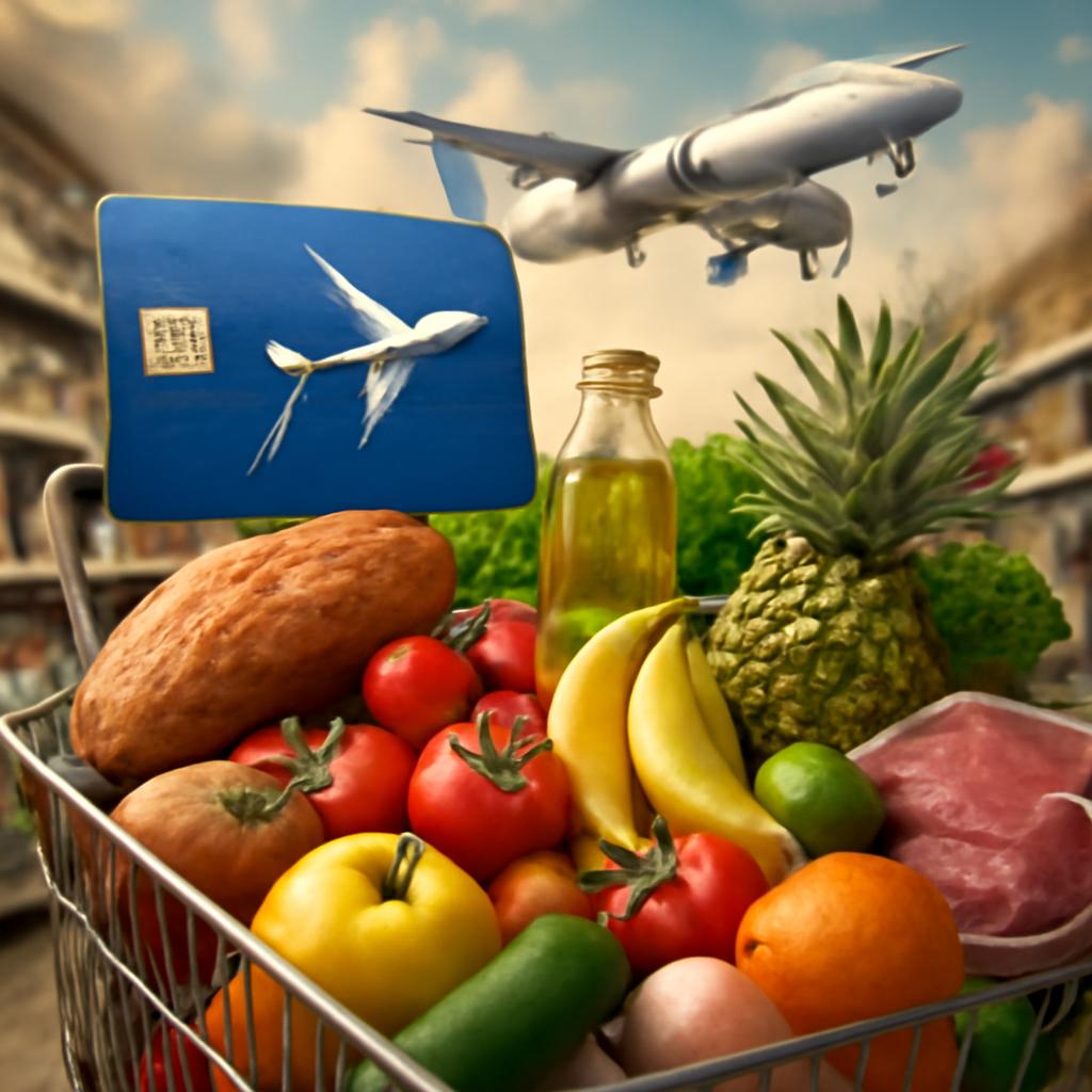 milhas para compras de alimentos