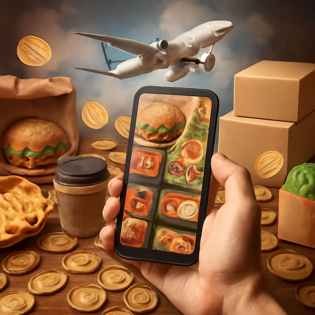 milhas para consumo em lojas de delivery