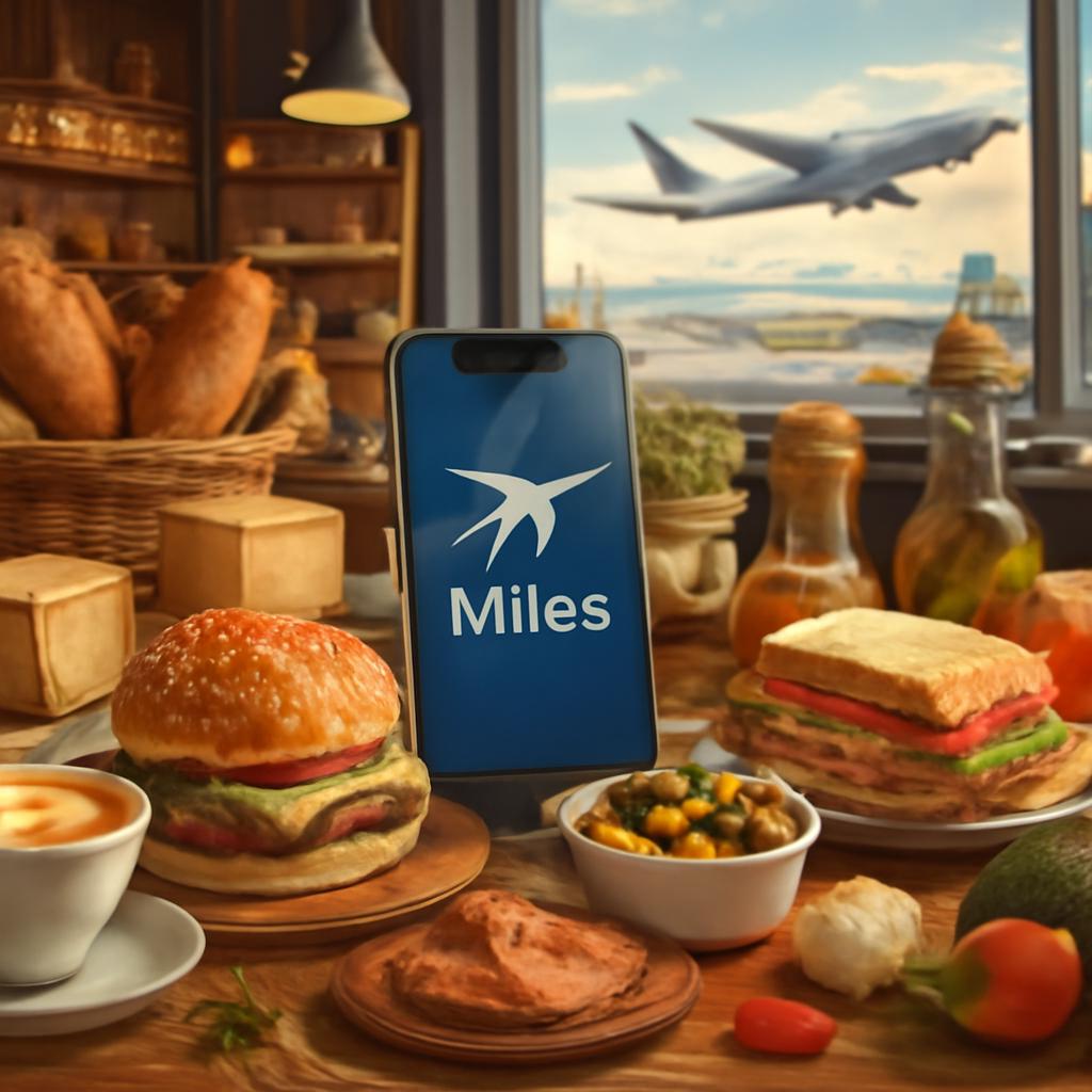 milhas para consumo em lojas de gastronomia