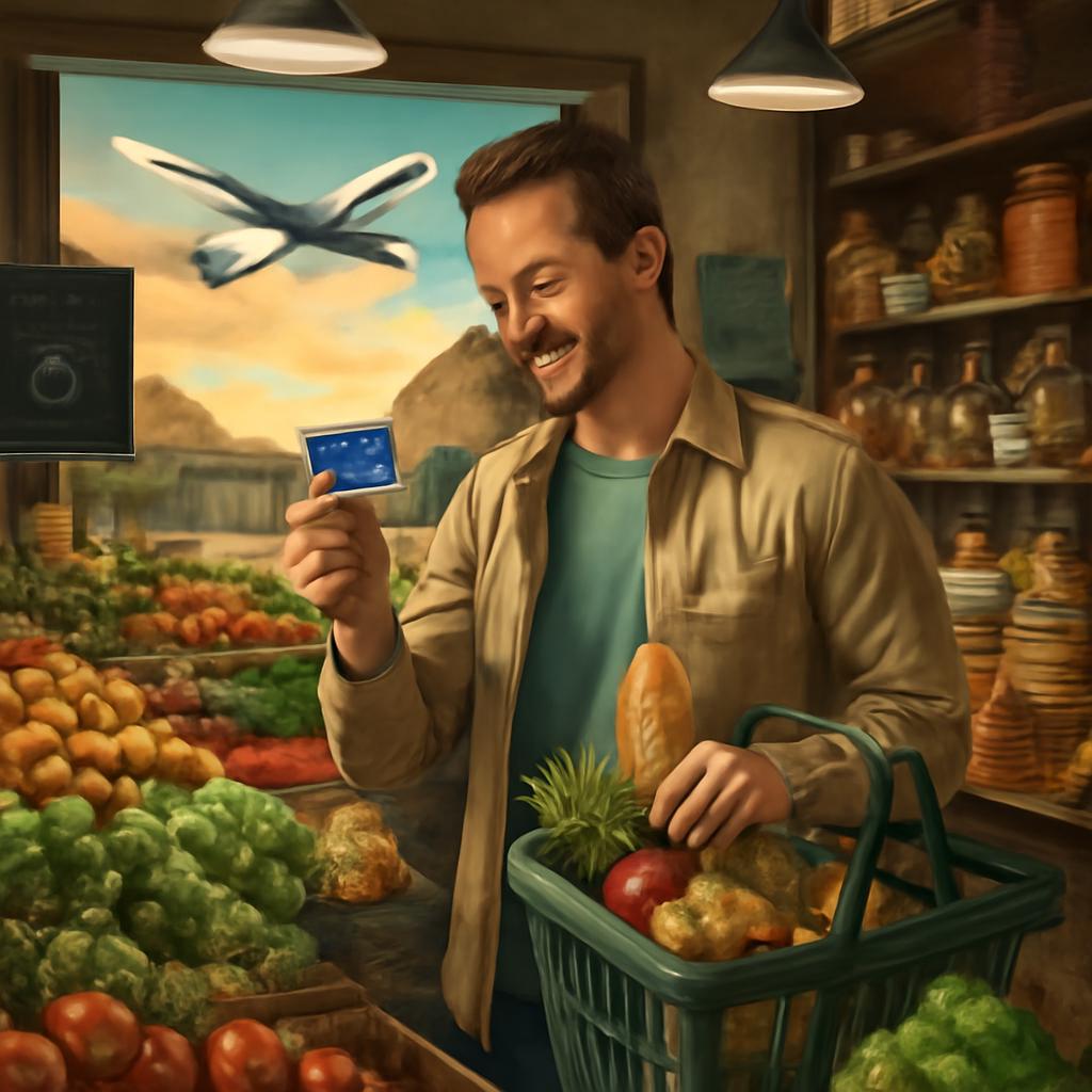 milhas para consumo em lojas de mercados locais