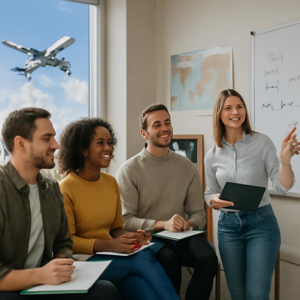 milhas para cursos de idiomas, aulas em grupo