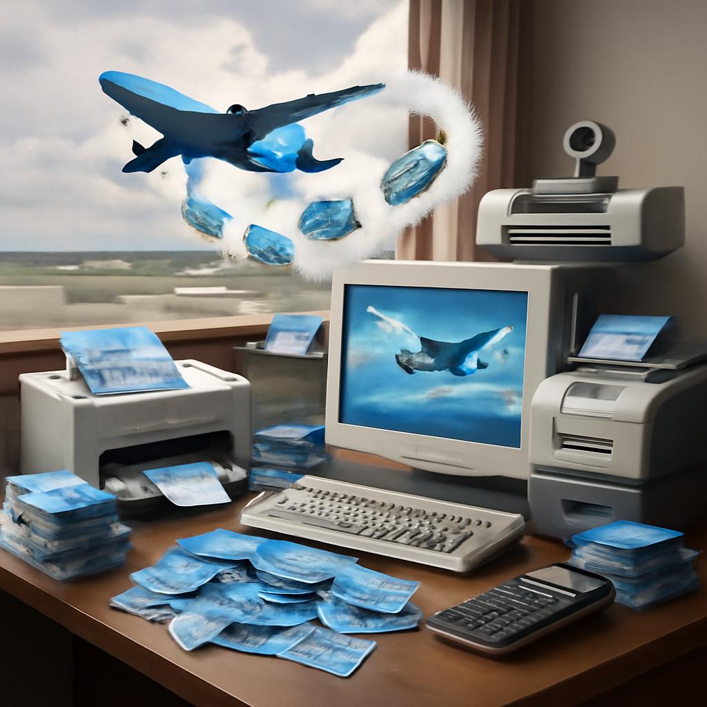 milhas para equipamento de escritório
