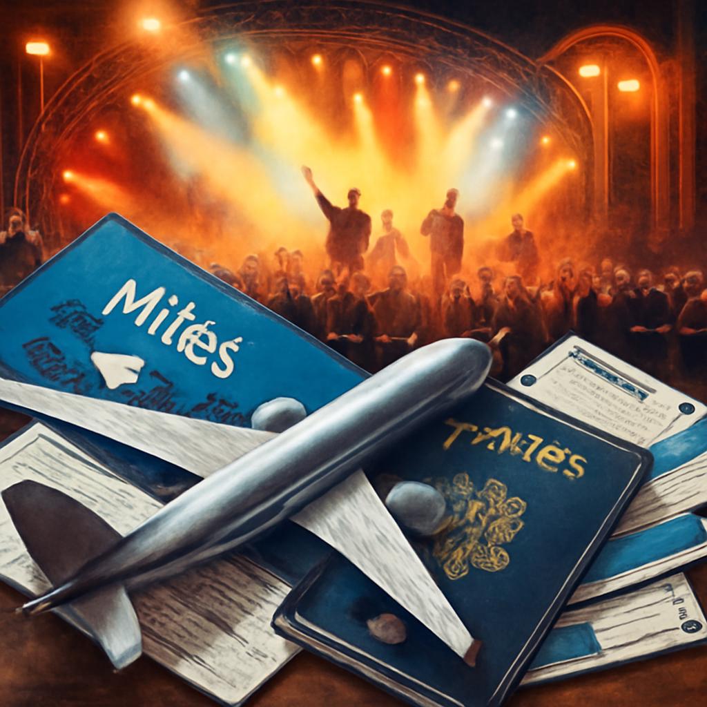 milhas para eventos musicais e concertos