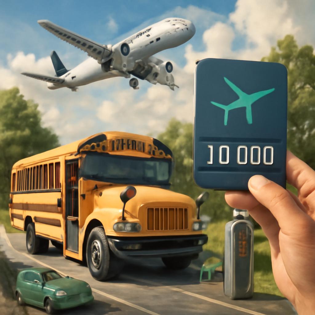 milhas para transporte escolar sustentável digital