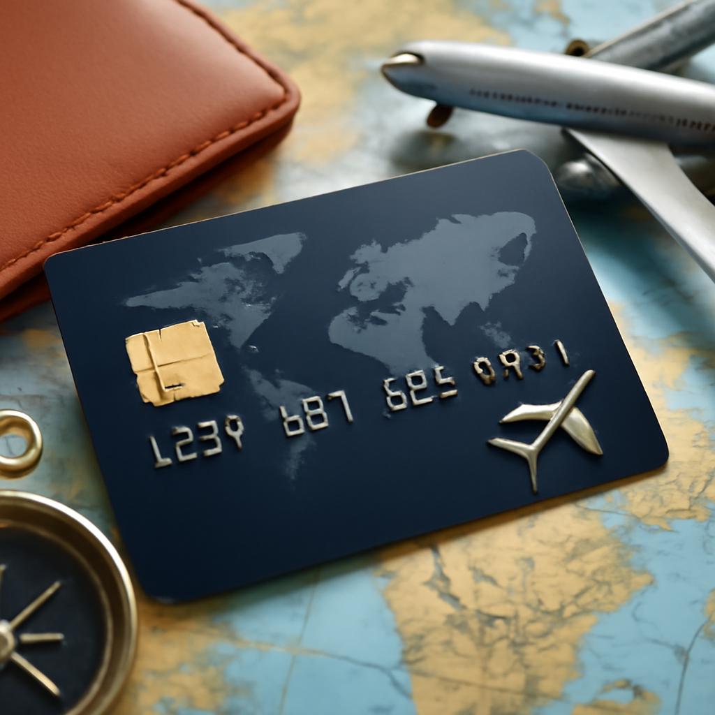 cartão com pontos de viagem