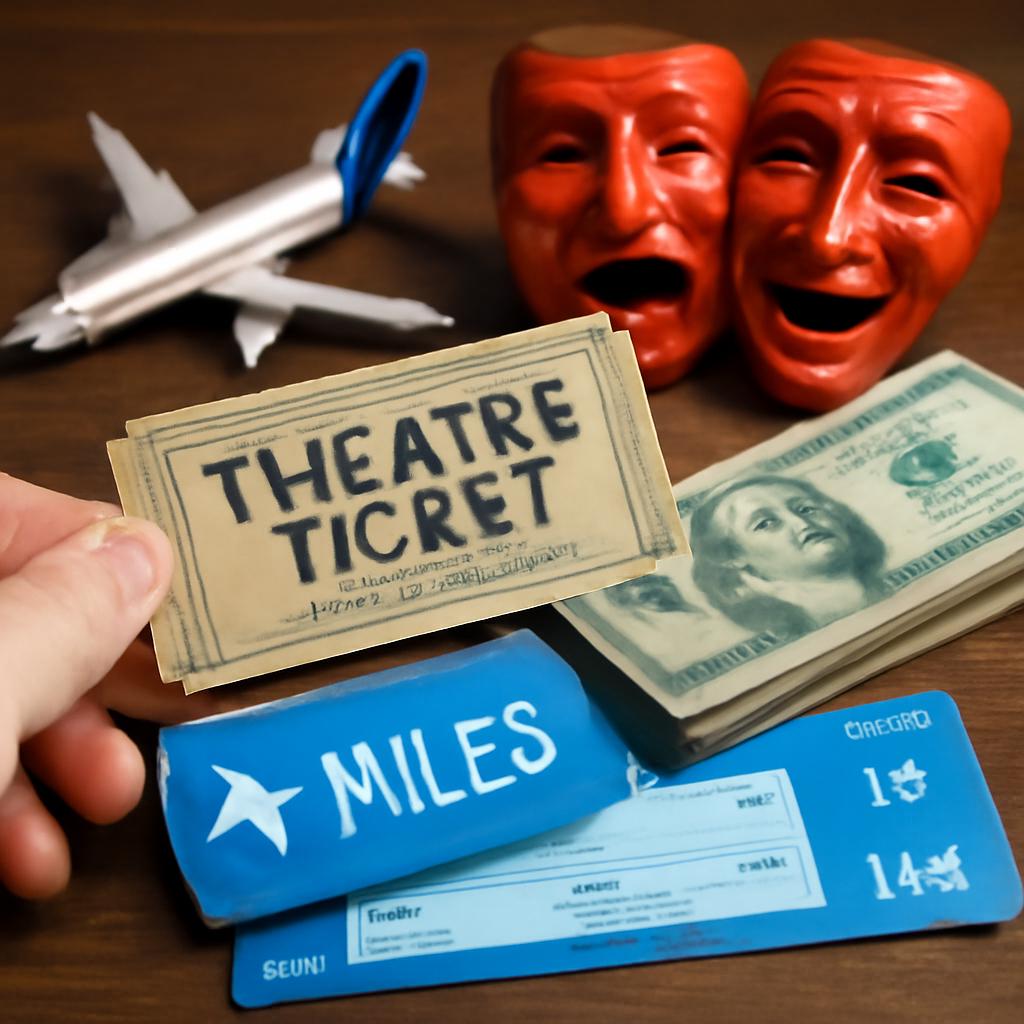 milhas para compra de ingressos de teatro