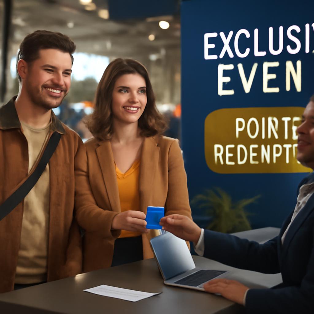 promoção para resgatar pontos em eventos exclusivos