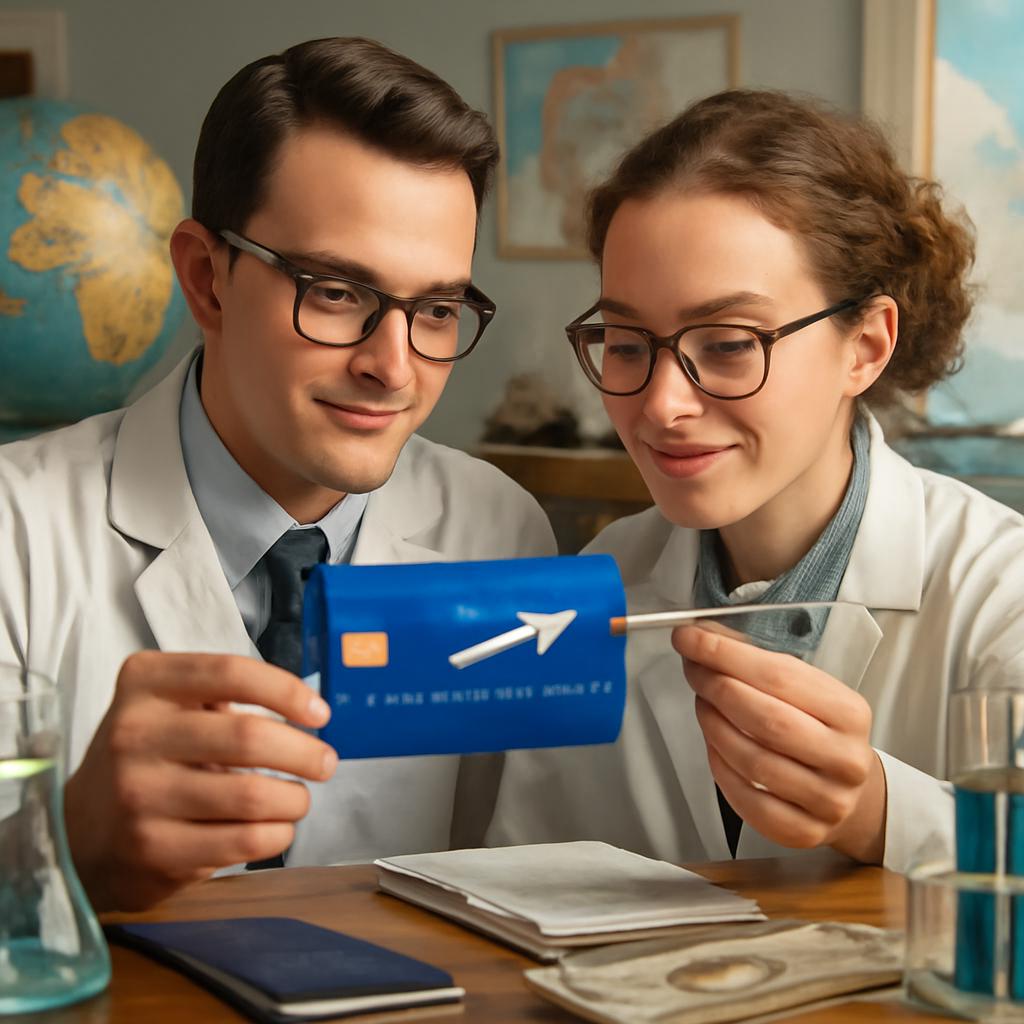 cartão para cientistas pontos