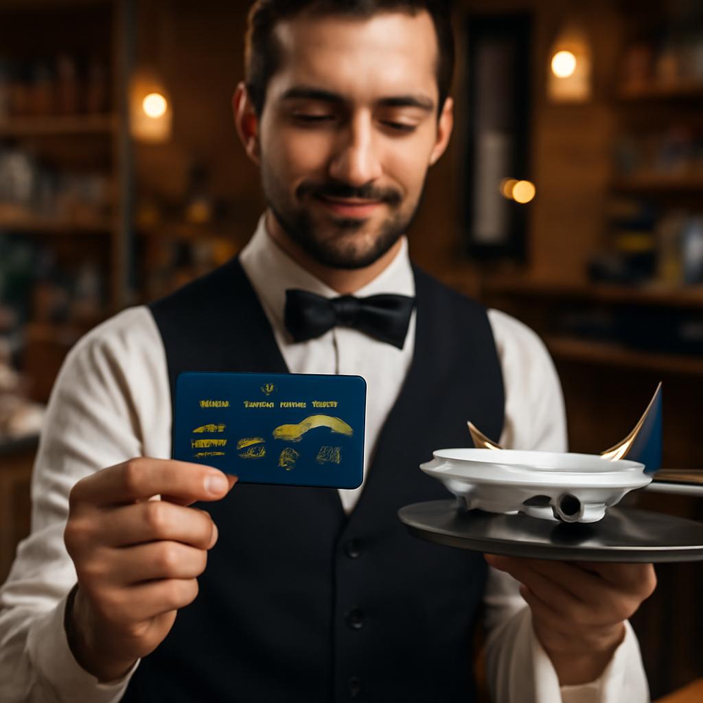 cartão para garçons juntar pontos