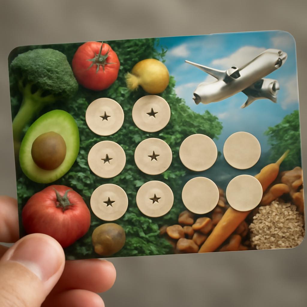 cartão para juntar pontos em compras de alimentos orgânicos