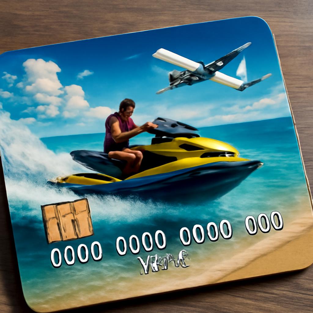cartão para pontos em aluguel de jet ski