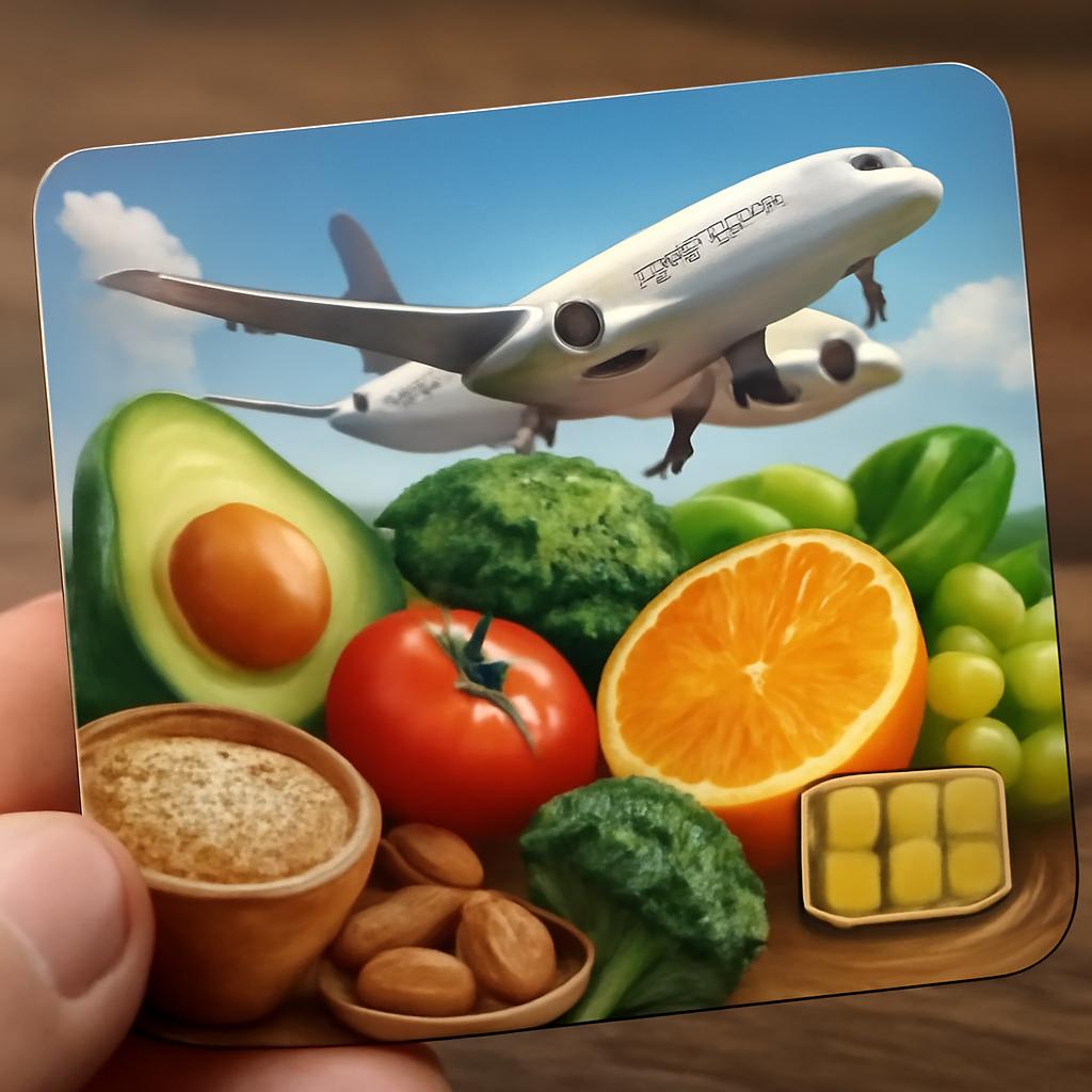 cartão para pontos em compras de alimentação saudável