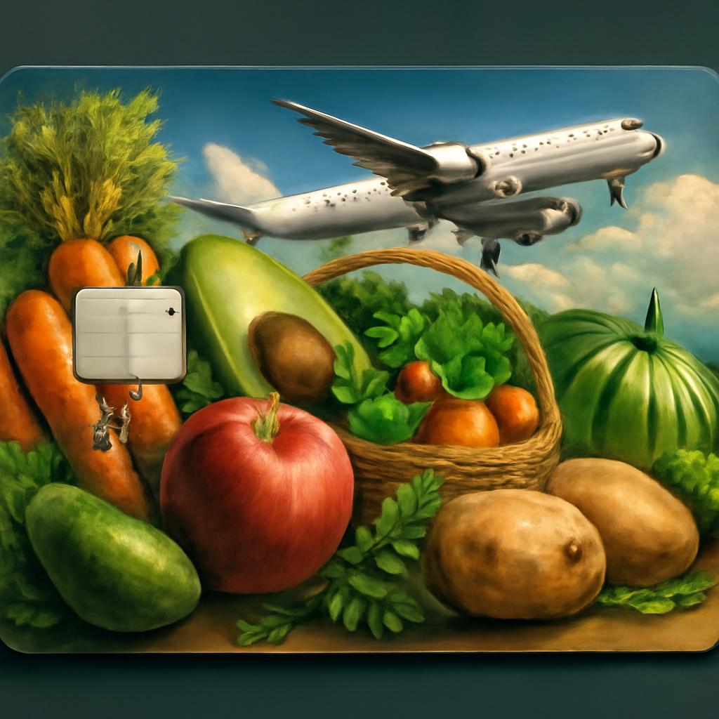 cartão para pontos em compras de alimentos orgânicos