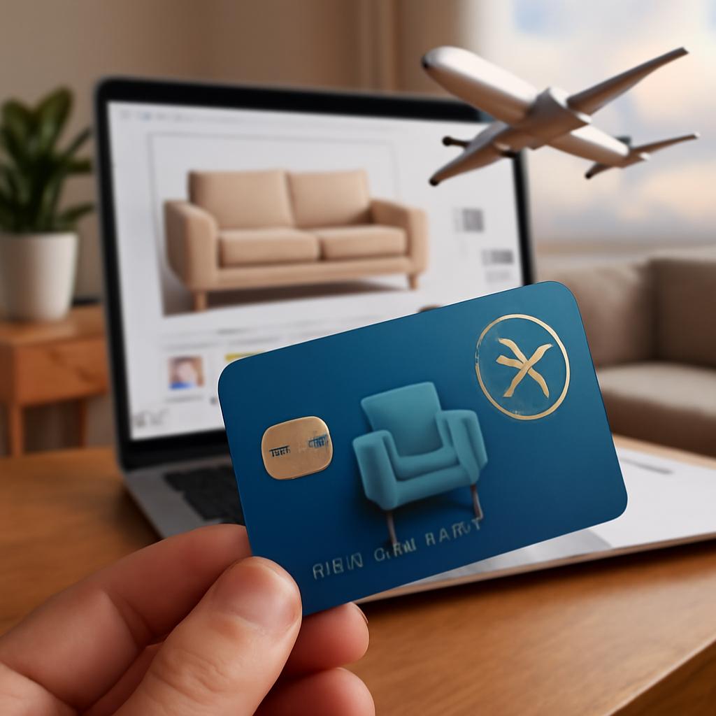 cartão para pontos em compras de móveis online