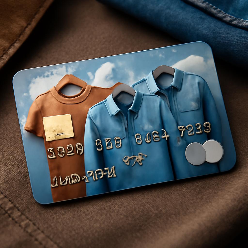 cartão para pontos em compras de vestuário