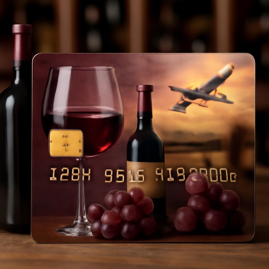 cartão para pontos em compras de vinhos