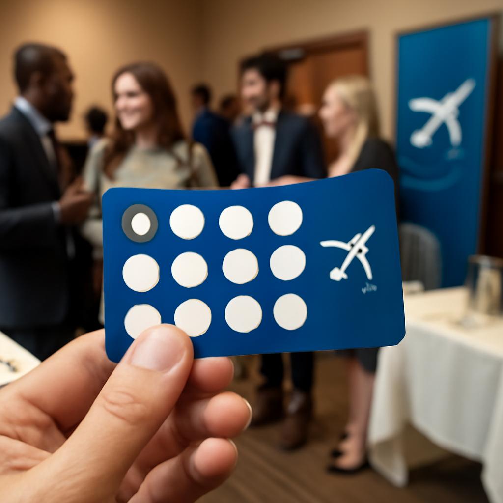 cartão para pontos em eventos de networking