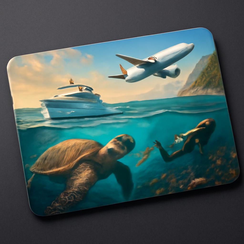 cartão para pontos em experiências de aventura marinha