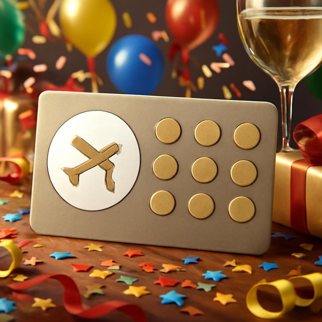 cartão para pontos em festas e celebrações