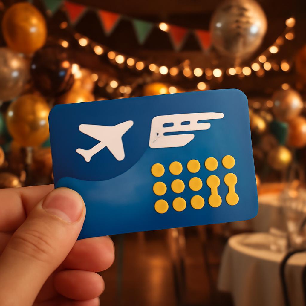 cartão para pontos em festas e eventos