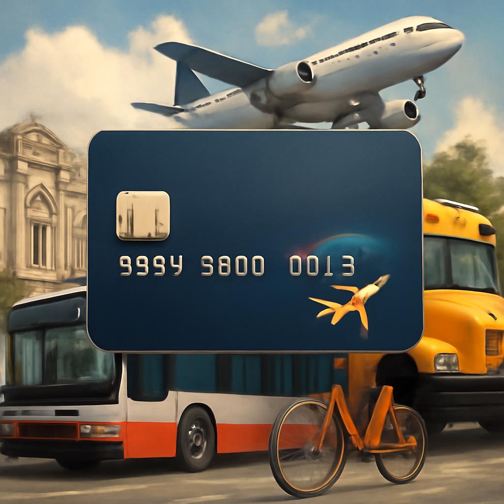 cartão para pontos em gastos de transporte universitário