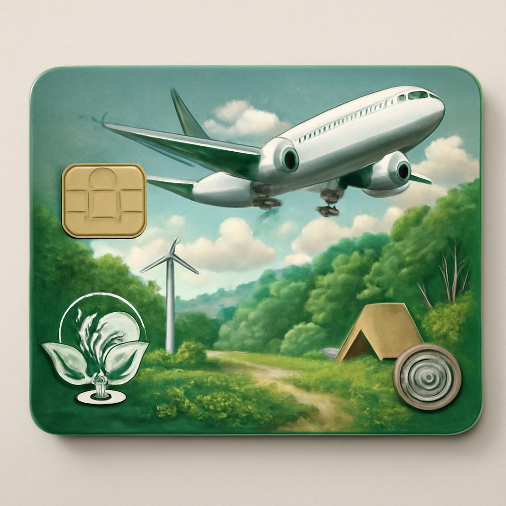 cartão para pontos em plataformas de viagens ecológicas