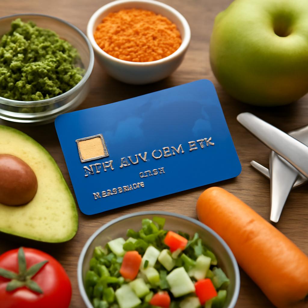 cartão virtual para compras de alimentação saudável pontos