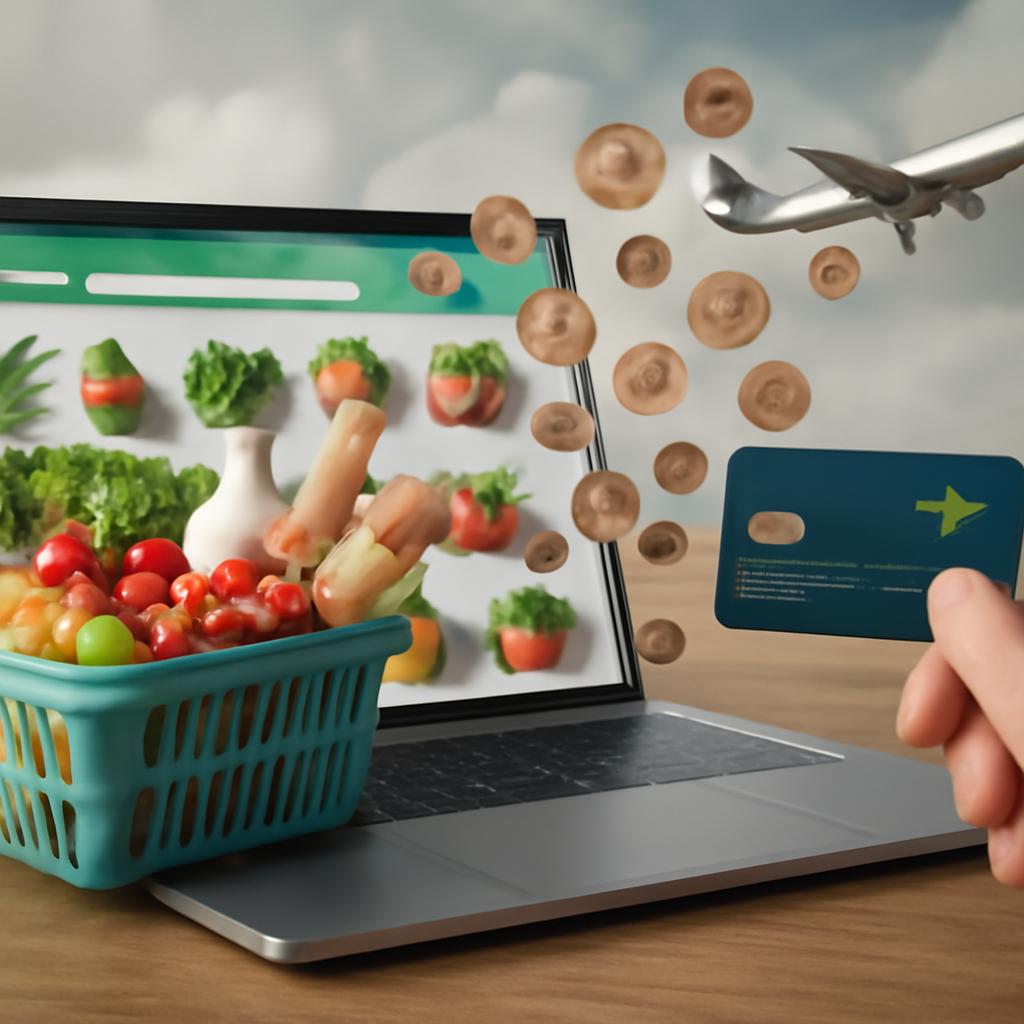 pontos acumulados em compras de supermercado online