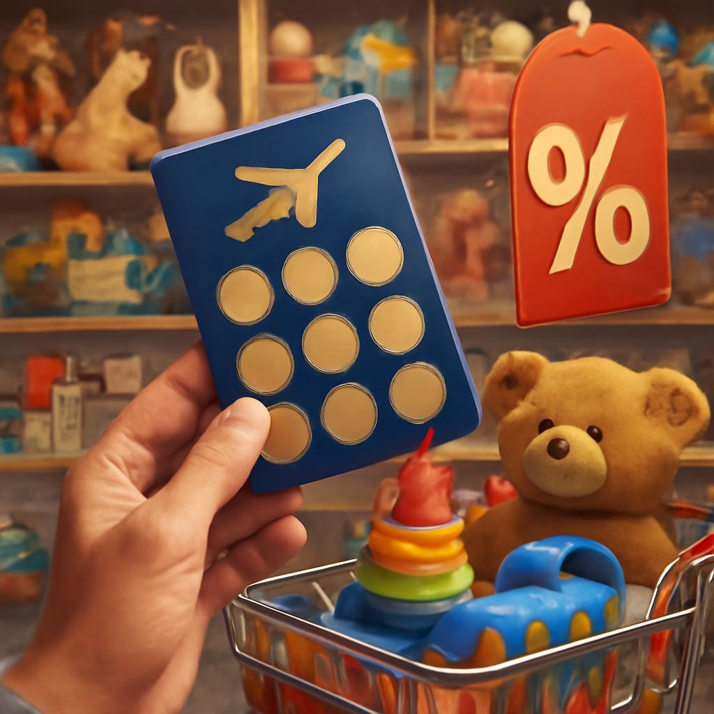 pontos para desconto em compras em lojas de brinquedos