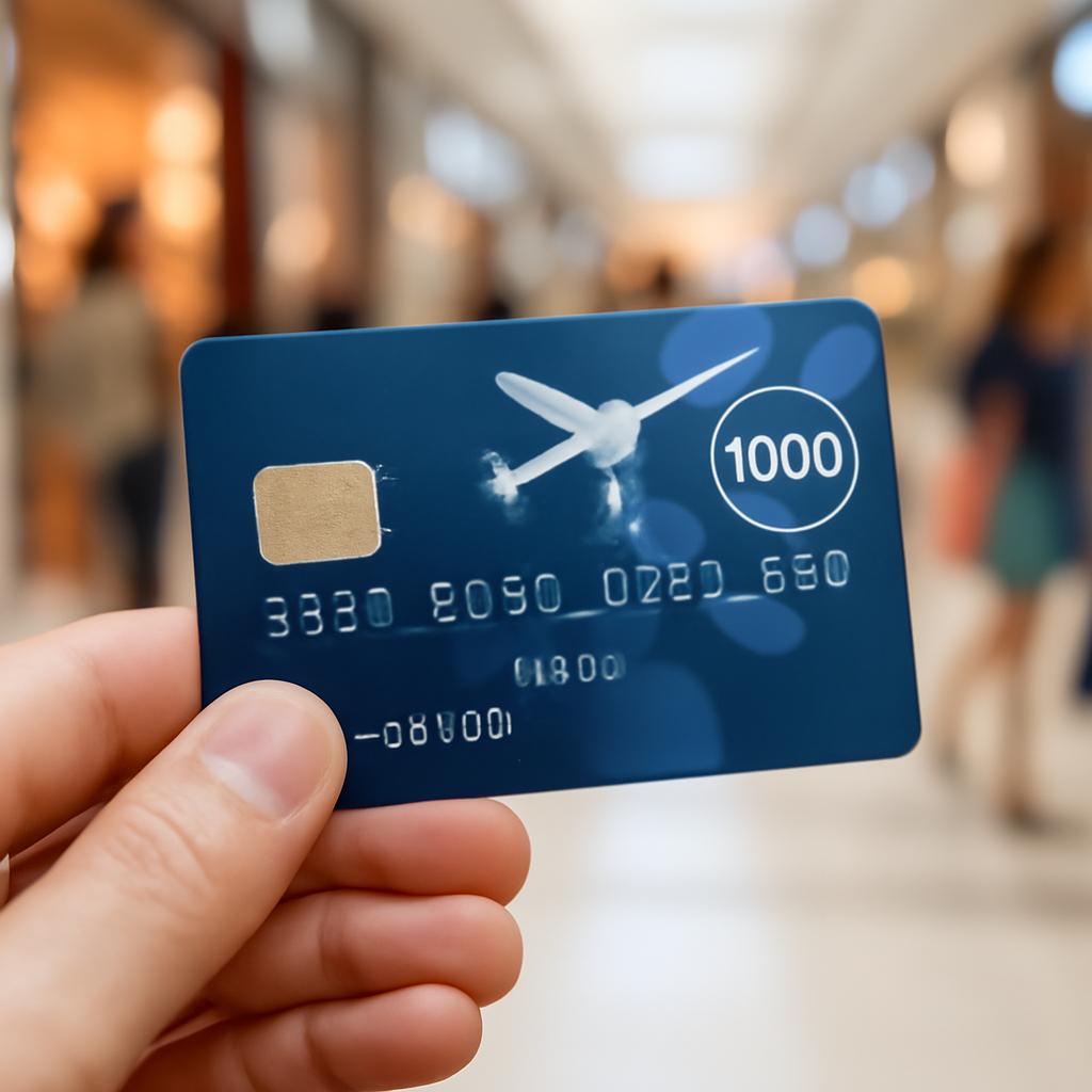 cartão com pontuação para compras em shopping