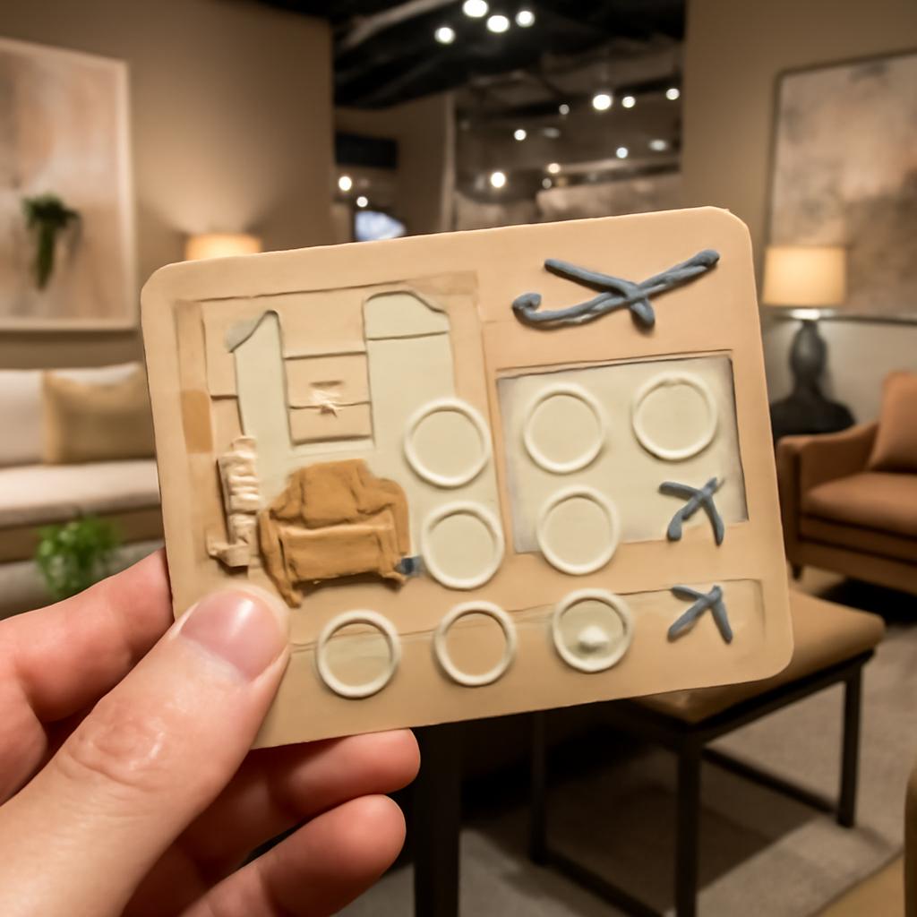 cartão para decoradores juntar pontos em mostras de decoração