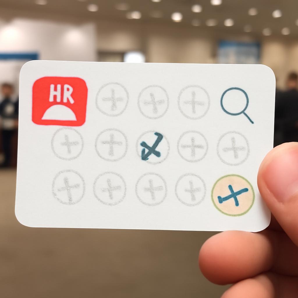 cartão para profissionais de RH juntar pontos em eventos de recrutamento
