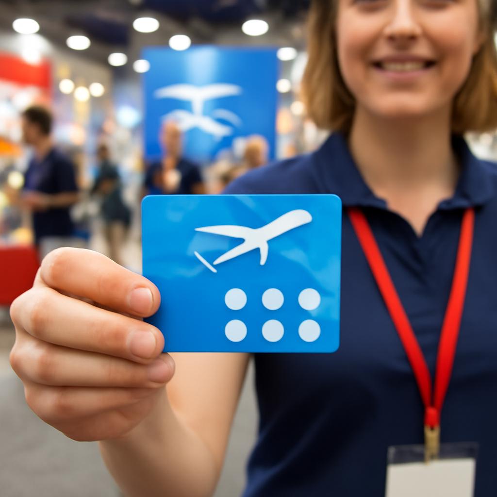 cartão para profissionais de merchandising juntar pontos em eventos