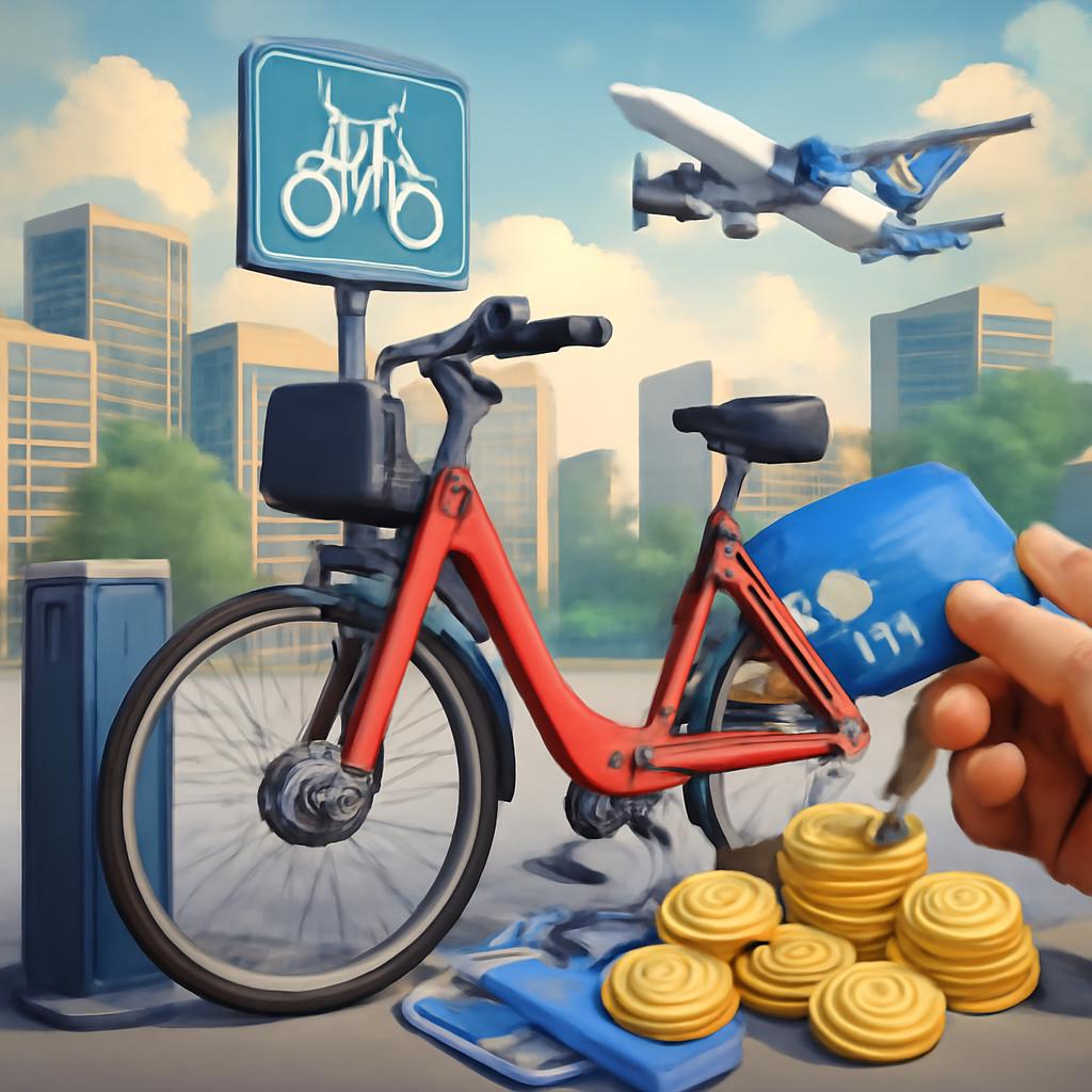 pontos do cartão para aluguel de bikes