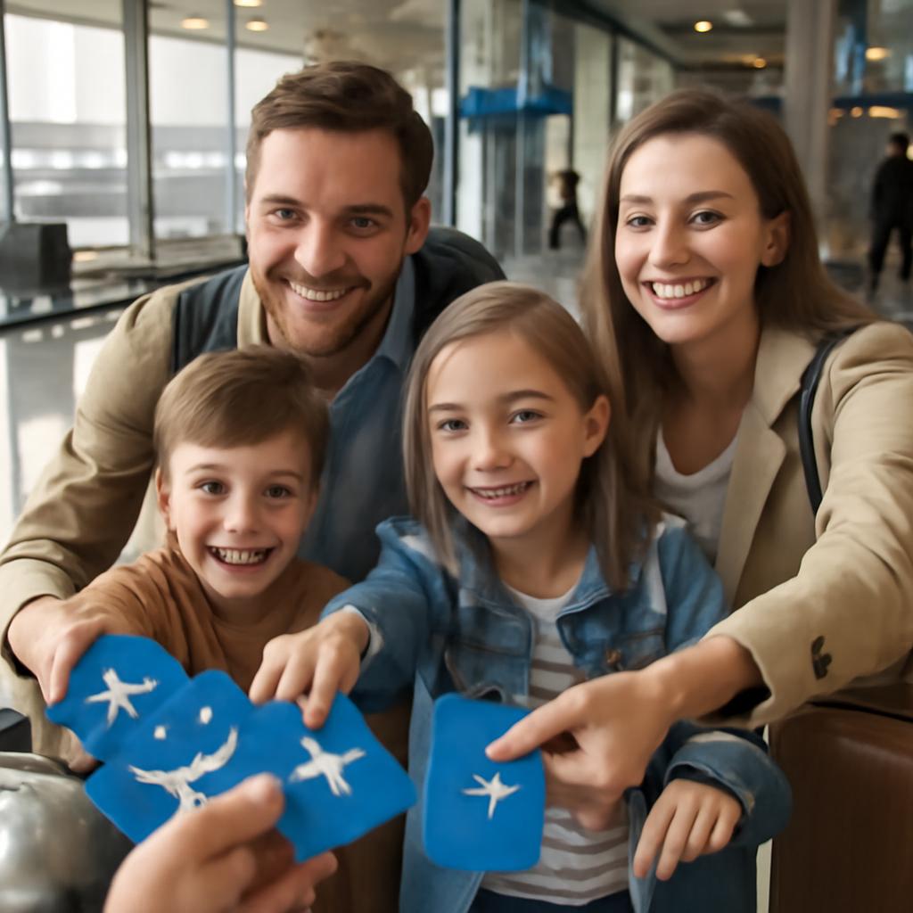 promoção para famílias acumularem juntos viajando internacionalmente