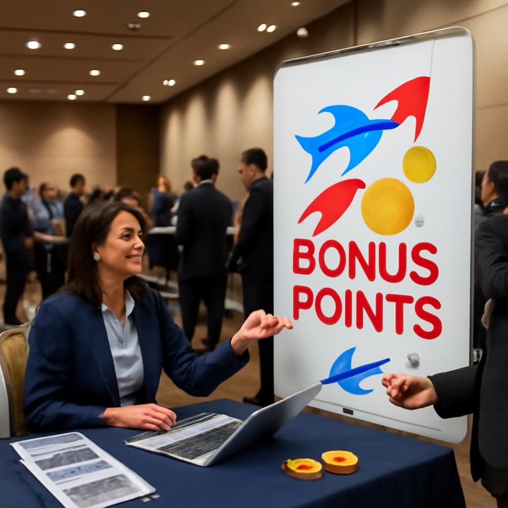 promoção para vendas de pontos durante eventos corporativos
